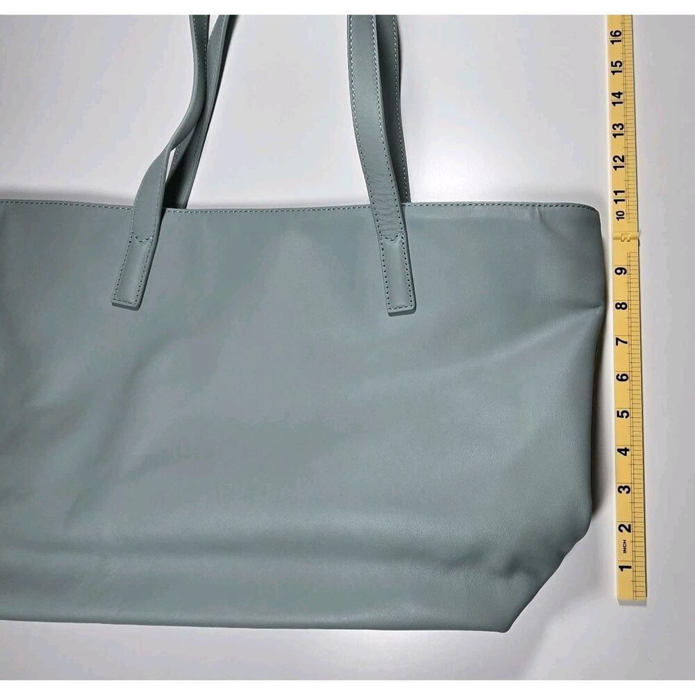 Quince Italian Leather Classic Tote Bag Dusty Blue NWT Laptop Work Shoulder Bag - Picture 9 of 9